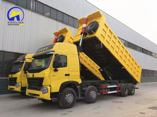 12 Wheels 8X4 HOWO Dump/Tipper Truck with Front Axle 9tons Loading Capacity and Used
