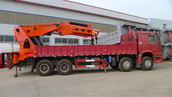 Versatile Sinotruk HOWO 6X4 Dump Truck with Crane Engine Wd615.47.D12.42 and Seats ≤5
