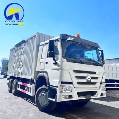 Transport Used 6X4 4X2 Box Cargo Truck with Ventral Tipper Hydraulic Lifting Used