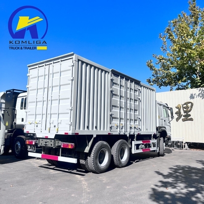 Transport Used 6X4 4X2 Box Cargo Truck with Ventral Tipper Hydraulic Lifting Used