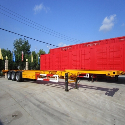 Heavy Duty Flatbed Cargo Shipping Container Trailer with 9.00*22.5/8.00-20/8.5-20 Rim
