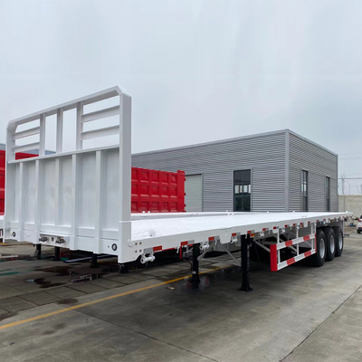 20FT 40FT Tri Axles Flat Bed Trailer with Customization and Jost Two Speed Support Leg