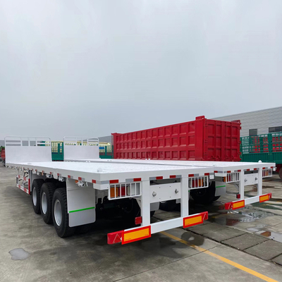20FT 40FT Tri Axles Flat Bed Trailer with Customization and Jost Two Speed Support Leg