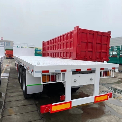 20FT 40FT Tri Axles Flat Bed Trailer with Customization and Jost Two Speed Support Leg