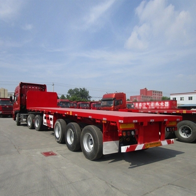 50T Load Capacity Mechanical Suspension 3 Axle 40 FT Flatbed Container Semi Trailer