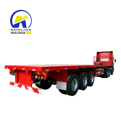 50 Ton 3 Axle ABS Optional Semi-Trailer for Heavy Duty Lowboy 40 FT Flatbed Container
