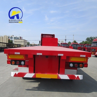 50 Ton 3 Axle ABS Optional Semi-Trailer for Heavy Duty Lowboy 40 FT Flatbed Container