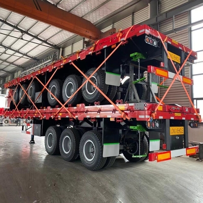 Trailer Model 3 Axles Flatbed Semi Trailer with ABS Anti-lock Braking System 53FT 28 FT