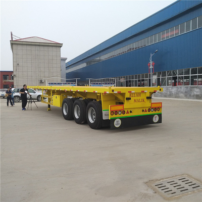3 Axles 40t 20FT 40FT Flatbed Container Chassis Trailer with Anti-lock Braking System