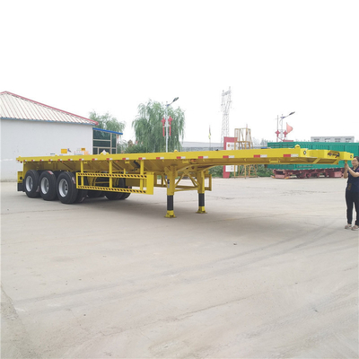 3 Axles 40t 20FT 40FT Flatbed Container Chassis Trailer with Anti-lock Braking System