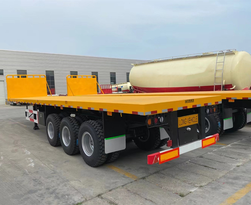 20FT 40FT 3 Axle Flatbed Semi Trailers with Jost King Pin and ISO9001 Certification