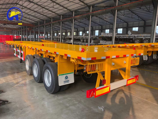 Sinotruk HOWO Flatbed Trailer 3 Axle Container Trailer with LED Light and Optional ABS