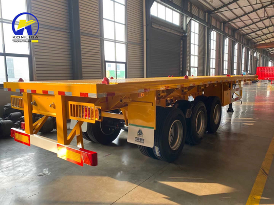 Sinotruk HOWO Flatbed Trailer 3 Axle Container Trailer with LED Light and Optional ABS