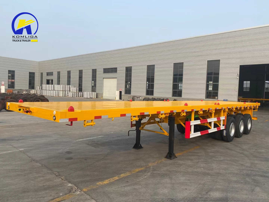Sinotruk HOWO Flatbed Trailer 3 Axle Container Trailer with LED Light and Optional ABS