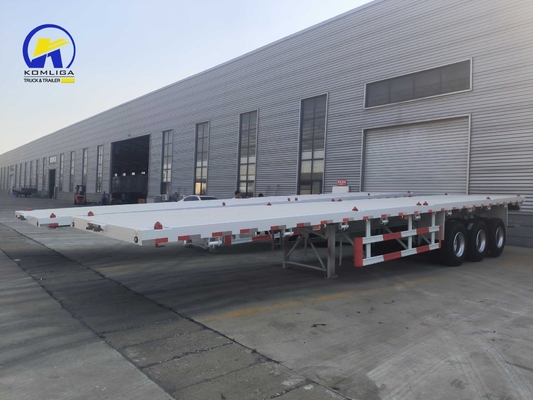 40 FT 3 Axles Container Semi Trailer Flatbed Trailer with Jost Two Speed Support Leg