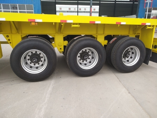 3 Axles 40 FT Flatbed Semi Trailer Container Chassis with Techinical Spare Parts Support