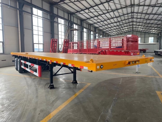 3 Axle 4 Axles 40tons Heavy Duty Container Flatbed Semi Trailer with 6.2 Tare Weight