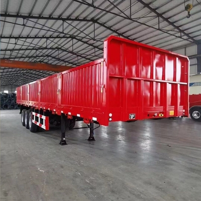 80T Load Capacity 3 Axle 40FT Container Side Wall Semi Trailer with Energy- LED Light