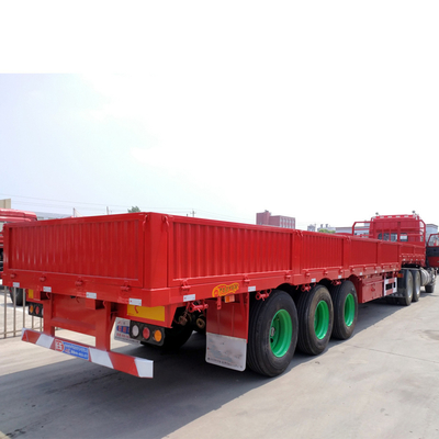 80T Load Capacity 3 Axle 40FT Container Side Wall Semi Trailer with Energy- LED Light