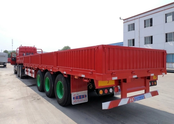 80T Load Capacity 3 Axle 40FT Container Side Wall Semi Trailer with Energy- LED Light