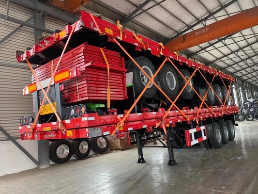 40FT Container 600mm 12.5m 13m 3 Axle Side Door Semi Trailer with Flatbed Design
