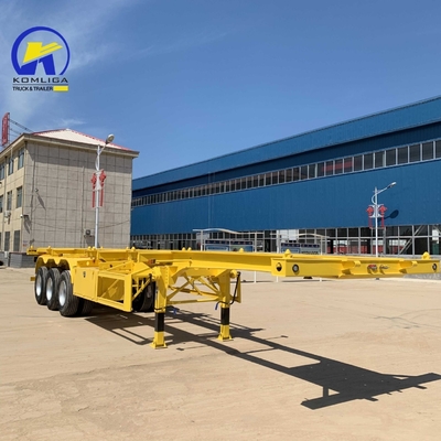 2 Axles 3 Axles Flatbed Skeleton Semi Trailer for Container 12500x2500x1650mm