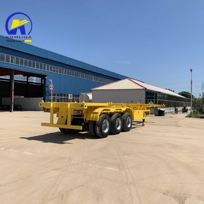 2 Axles 3 Axles Flatbed Skeleton Semi Trailer for Container 12500x2500x1650mm