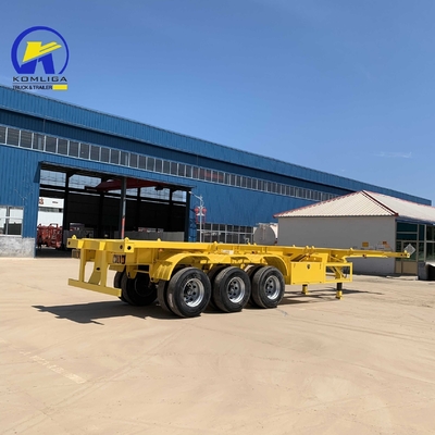 2 Axles 3 Axles Flatbed Skeleton Semi Trailer for Container 12500x2500x1650mm