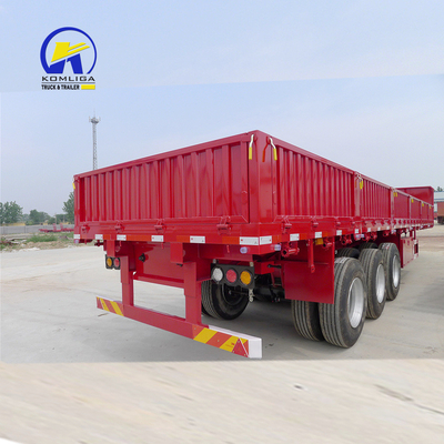 40T 60T Flatbed Cargo Trailer Side Wall Semi Trailer with Wheel Base 7000-8000mm