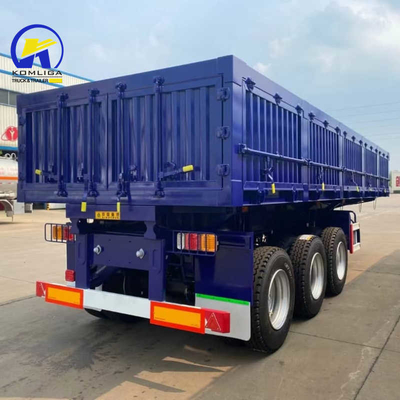 30-100t Heavy Duty Semi Trailer Truck with Side Wall and One Piece 1m *0.5m*0.5m Tool Box