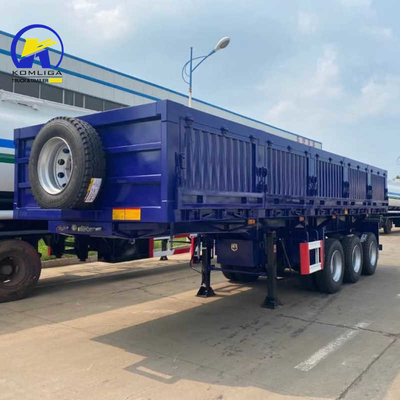 30-100t Heavy Duty Semi Trailer Truck with Side Wall and One Piece 1m *0.5m*0.5m Tool Box