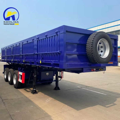 30-100t Heavy Duty Semi Trailer Truck with Side Wall and One Piece 1m *0.5m*0.5m Tool Box