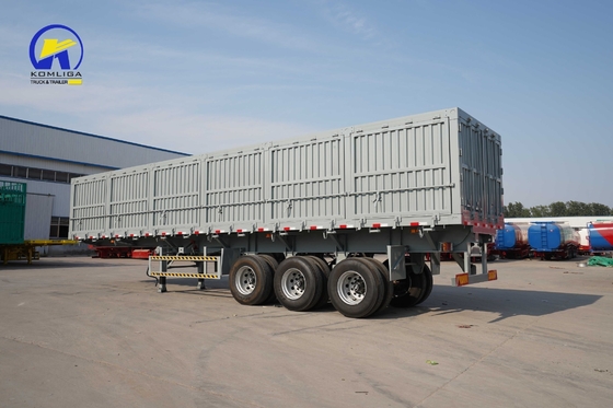 30-100t Heavy Duty Semi Trailer Truck with Side Wall and One Piece 1m *0.5m*0.5m Tool Box