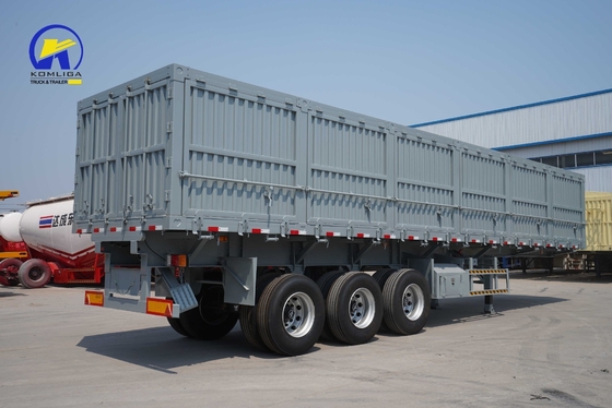 30-100t Heavy Duty Semi Trailer Truck with Side Wall and One Piece 1m *0.5m*0.5m Tool Box
