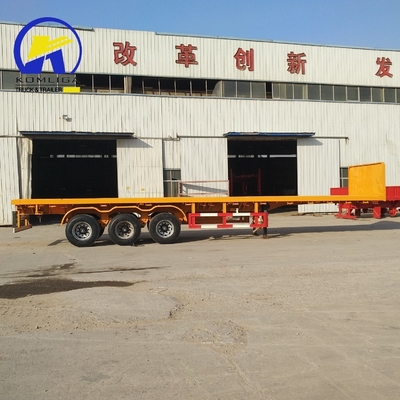 40FT Flat Bed Load Capacity Trailers 40 Ton Tri Axle Flatbed Container Semi Trailers