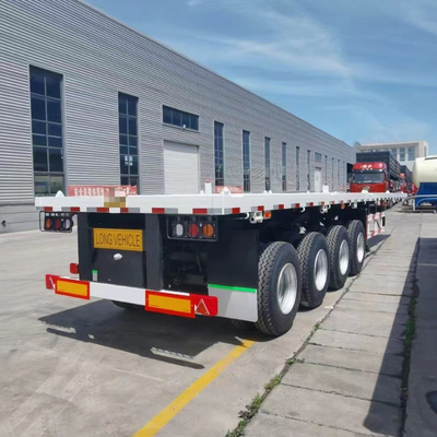 3 Axles 40FT 48FT Flatbed Trailer with One Piece Tool Box 1m *0.5m*0.5m ISO9001 Certified