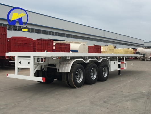 High Capacity Tri-Axles 40FT Container Platform Trailer with 30-100t Loading Capacity