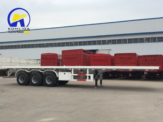 High Capacity Tri-Axles 40FT Container Platform Trailer with 30-100t Loading Capacity