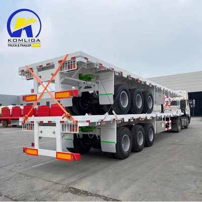High Capacity Tri-Axles 40FT Container Platform Trailer with 30-100t Loading Capacity