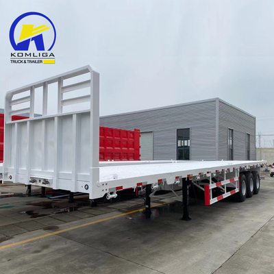 40tons 3 Axles 40FT Container Flatbed Semi Trailer with Jost Two Speed Support Leg