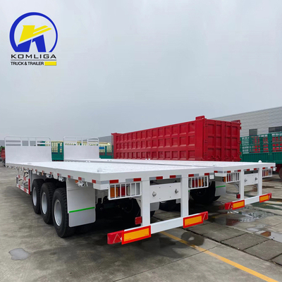 40tons 3 Axles 40FT Container Flatbed Semi Trailer with Jost Two Speed Support Leg