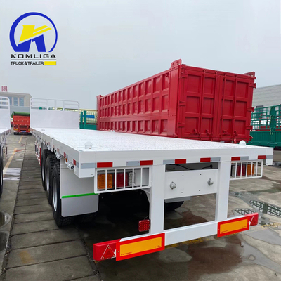 40tons 3 Axles 40FT Container Flatbed Semi Trailer with Jost Two Speed Support Leg