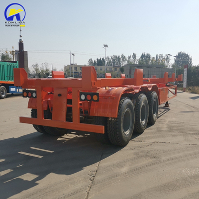 13000x2500x3900mm 40FT Skeleton Semi Container Trailer with 3 Axles 40T Load Capacity