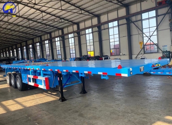 Good Condition 3 Axles 40FT 48FT Flatbed Trailer with and Jost Two Speed Support Leg