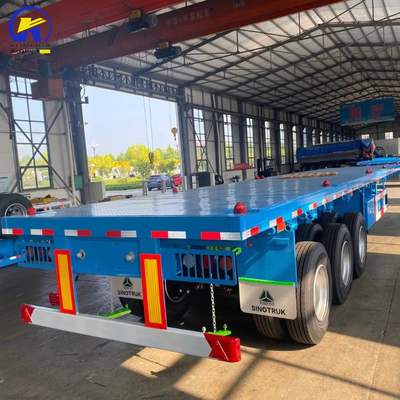 Good Condition 3 Axles 40FT 48FT Flatbed Trailer with and Jost Two Speed Support Leg