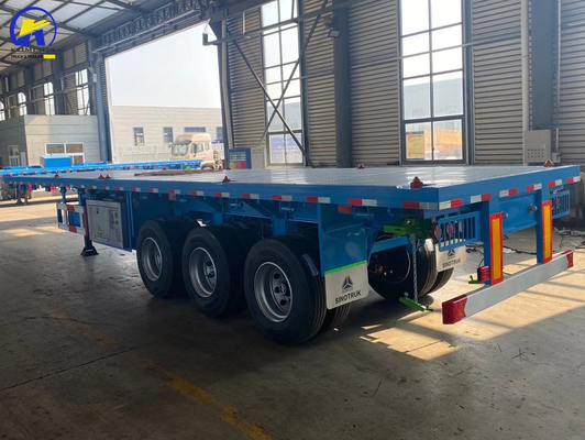 Good Condition 3 Axles 40FT 48FT Flatbed Trailer with and Jost Two Speed Support Leg