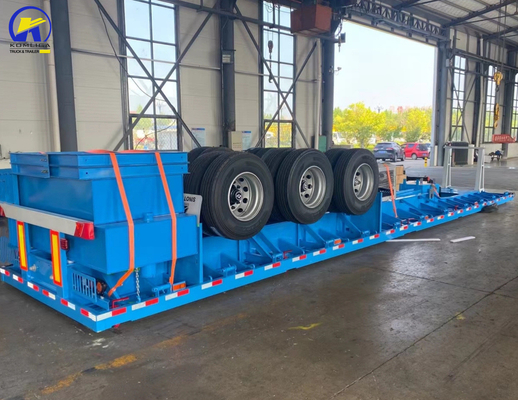 Good Condition 3 Axles 40FT 48FT Flatbed Trailer with and Jost Two Speed Support Leg