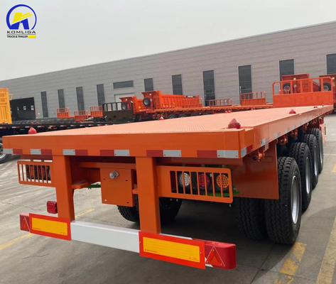 50T Load Capacity Steel Container Flatbed Semi Trailer for Heavy Duty Transportation