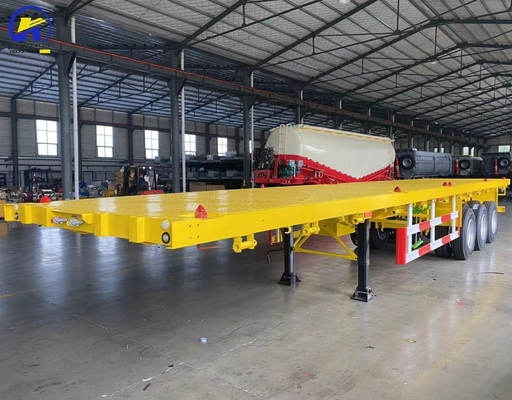 Wabco Valve Tri-Axle 40FT 20FT Flatbed Container 60 Tons Truck Flatbed Vehicle Trailer