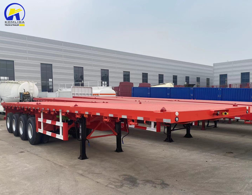 3 Axles 4 Axles 40FT 48FT Flatbed Semi Trailer with Tires and Tare Weight Approx. 6.2 T